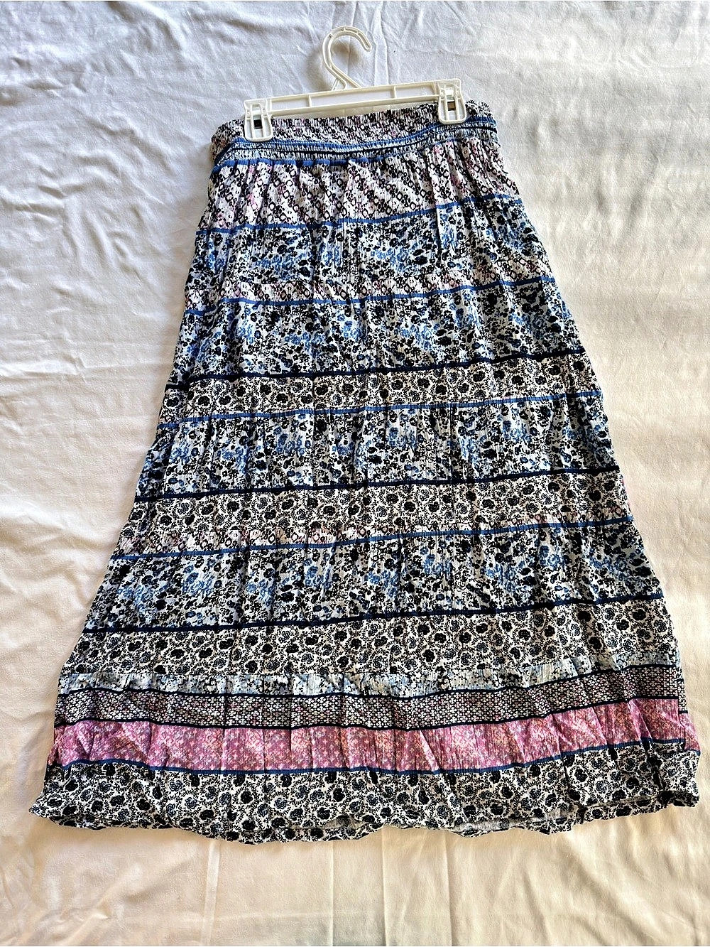 Joey B Maxi Skirt Geometric Blue & Pink Size Large Girls